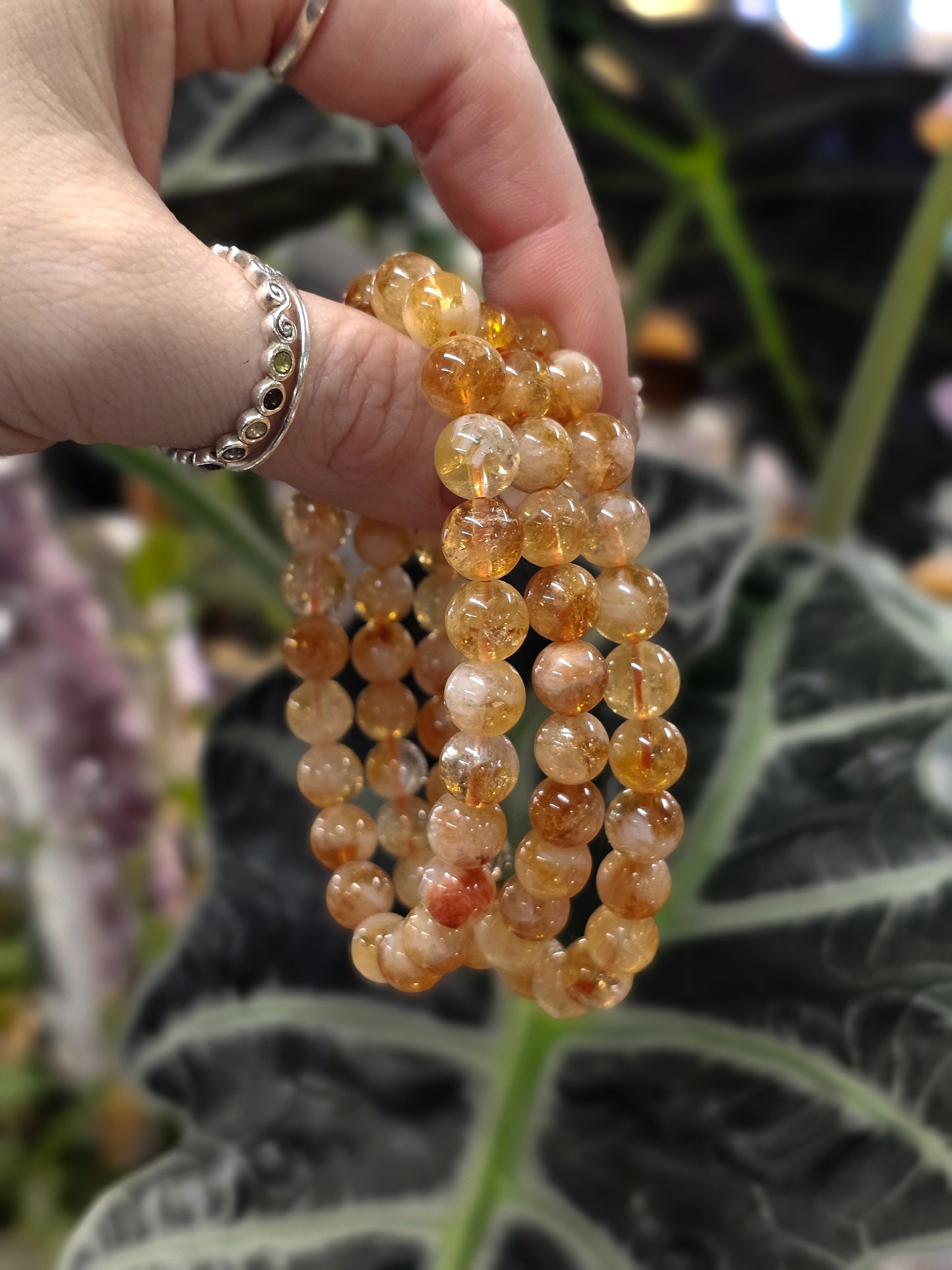 8mm Citrine Bead Bracelet