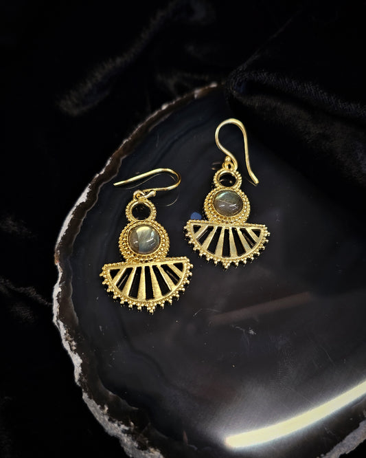 Gold Plated Labradorite Earrings