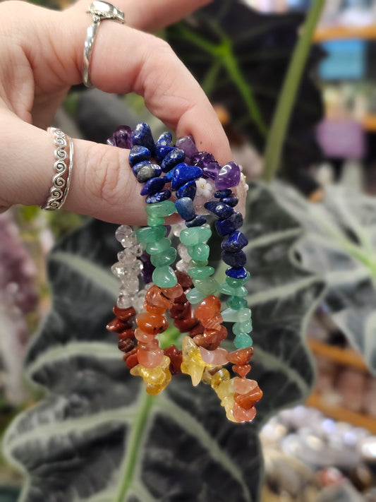 7 Chakra Chip Bracelet
