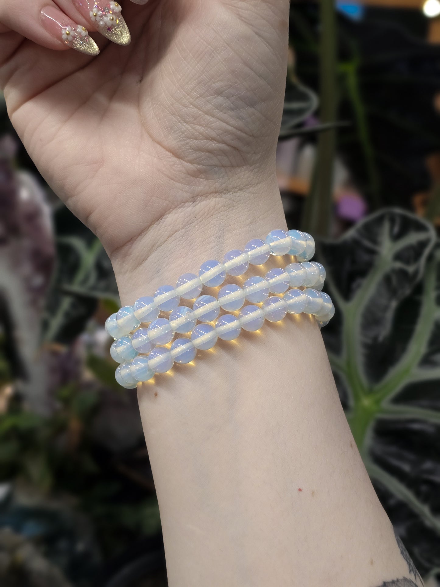 8mm Opalite Bead Bracelet