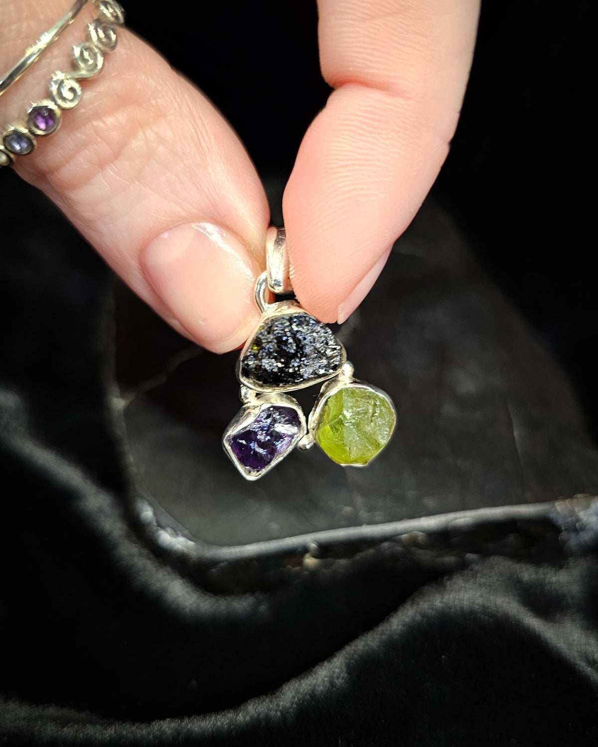 Mixed Raw Gemstone Pendant