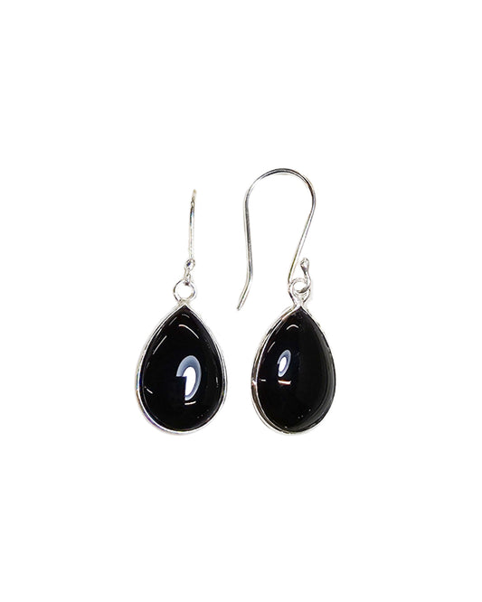 Black Obsidian Teardrop Earrings