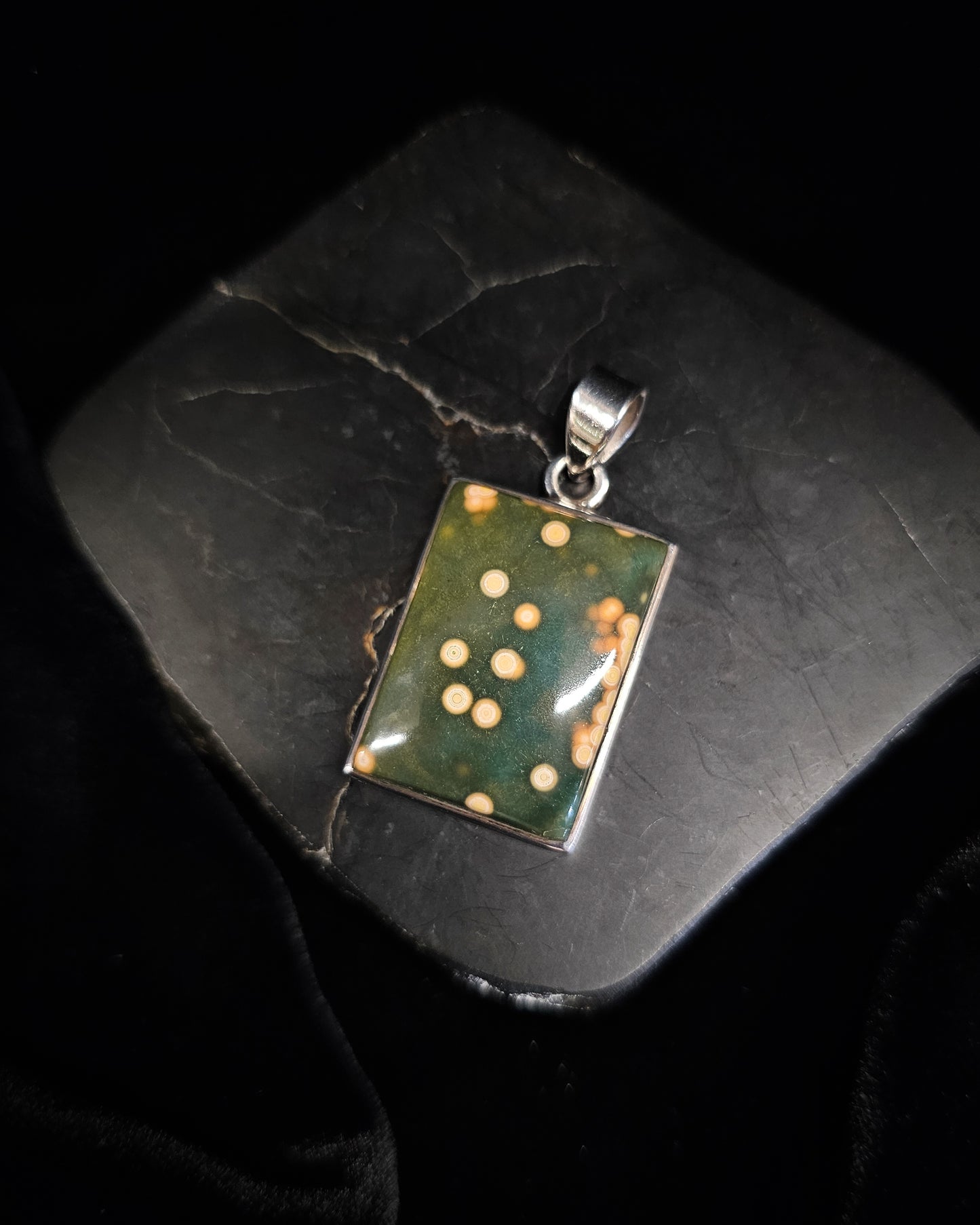 Orbicular Ocean Jasper Pendant