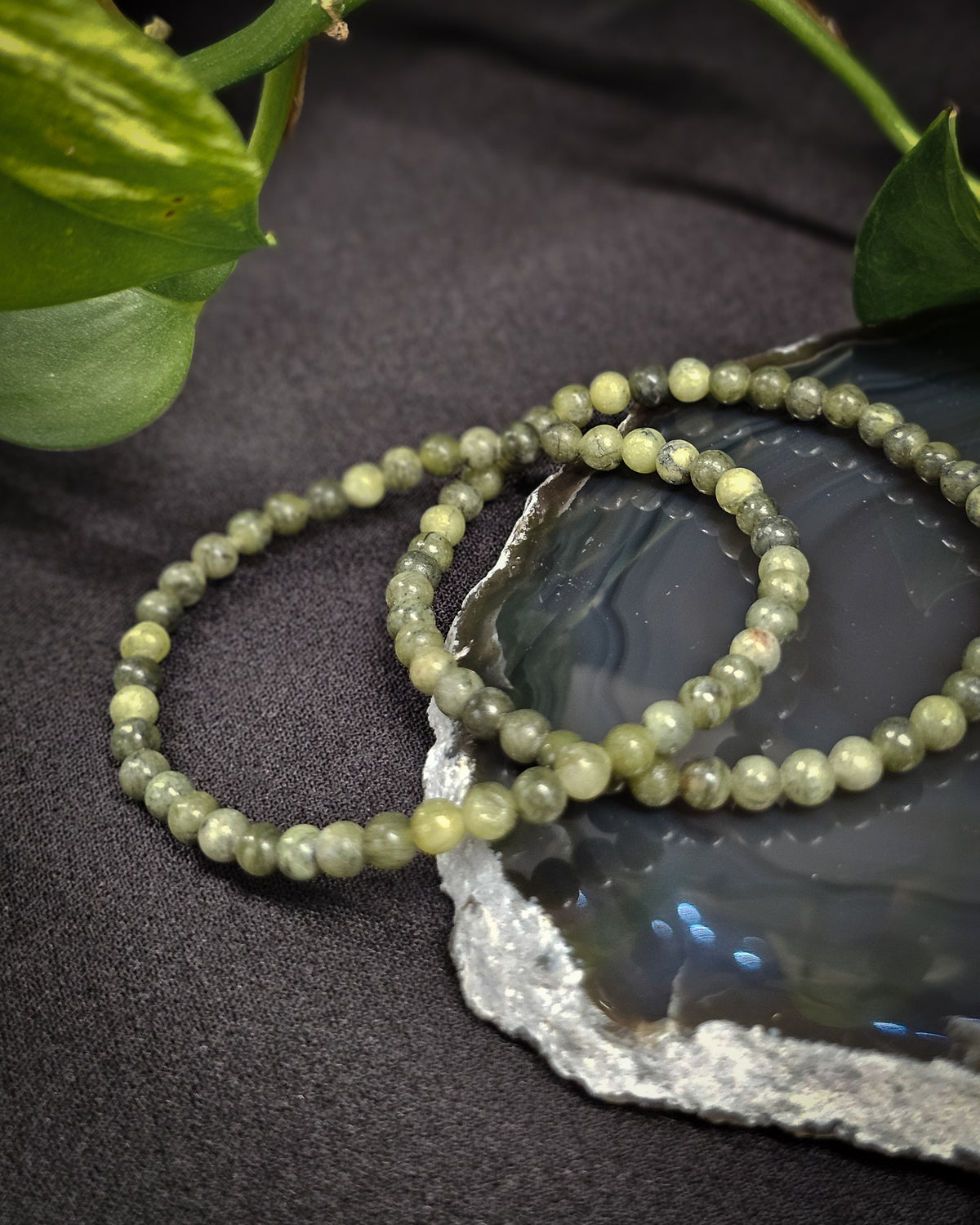 4mm Nephrite Jade Bead Bracelet