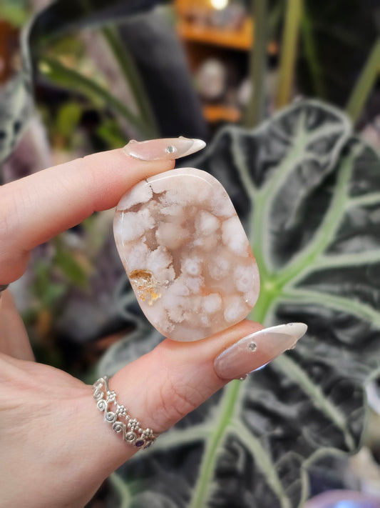 Flower Agate Palmstone #1