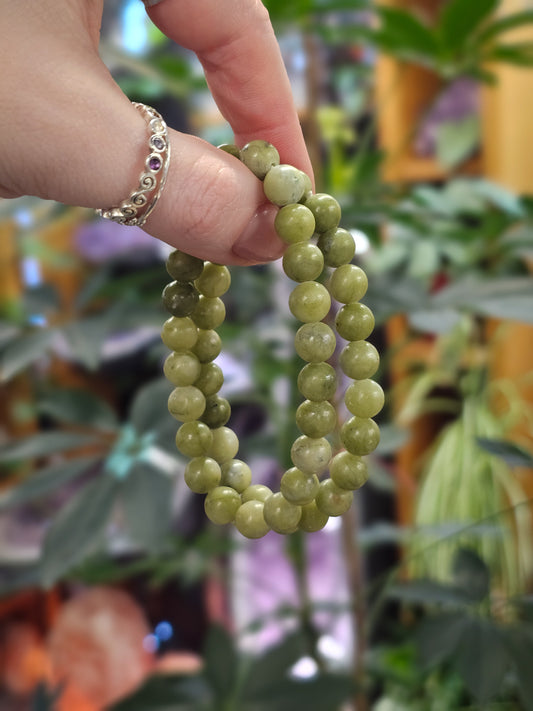 8mm Nephrite Jade Bead Bracelet