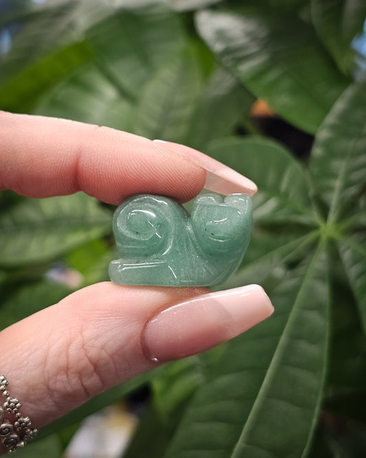 Green Aventurine Snail Carving