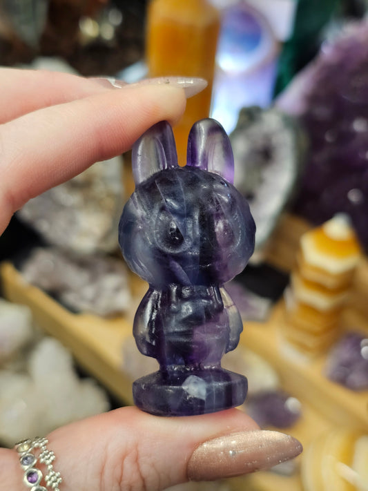 Rainbow Fluorite Monster Carving #2