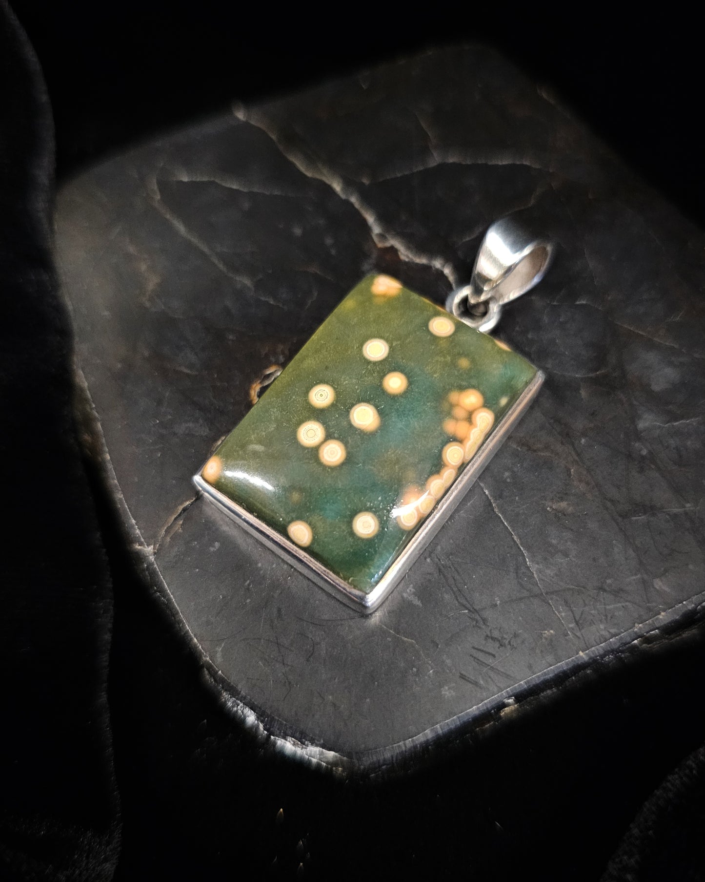 Orbicular Ocean Jasper Pendant