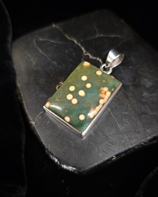 Orbicular Ocean Jasper Pendant