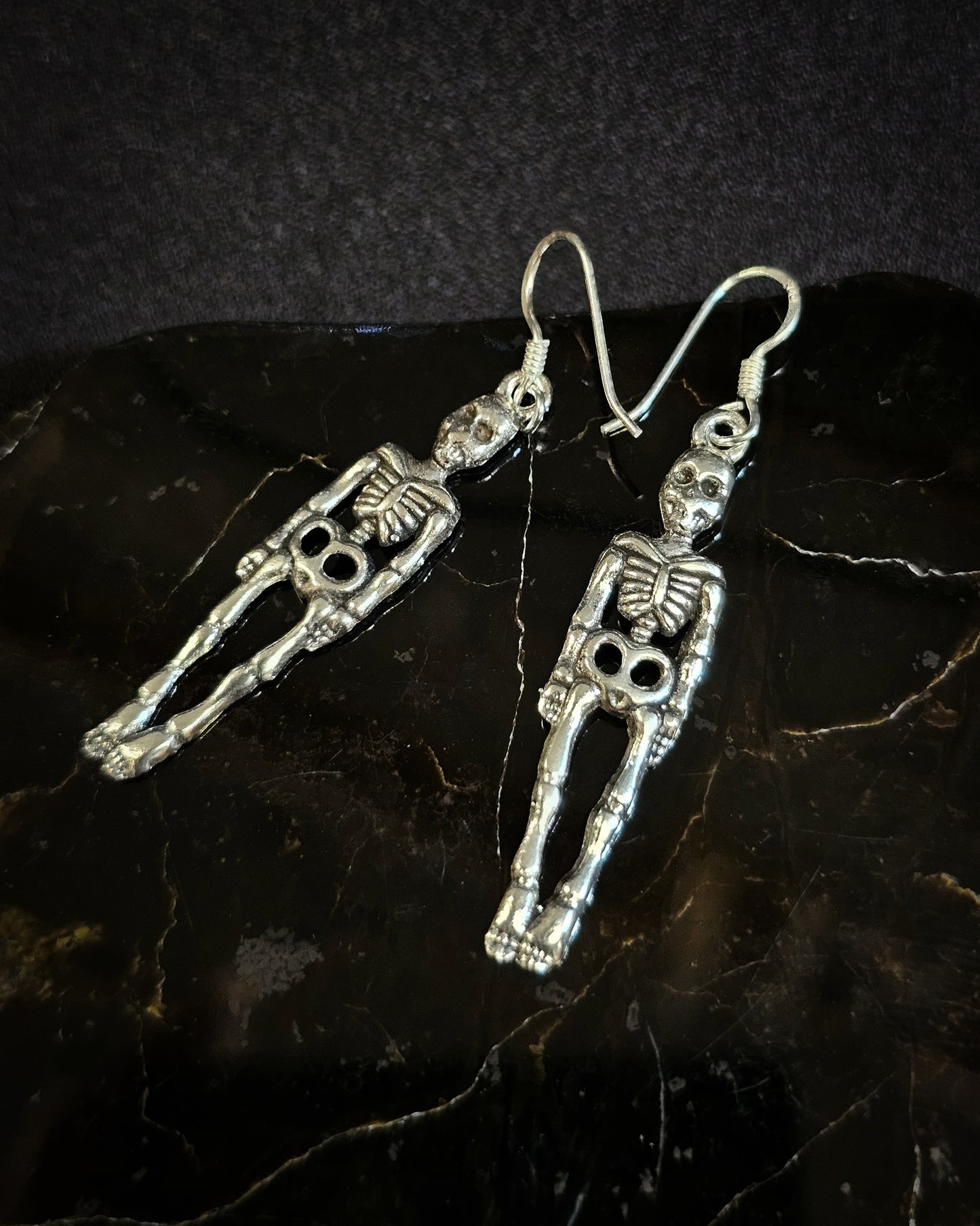 Sterling Silver Skeleton Earrings