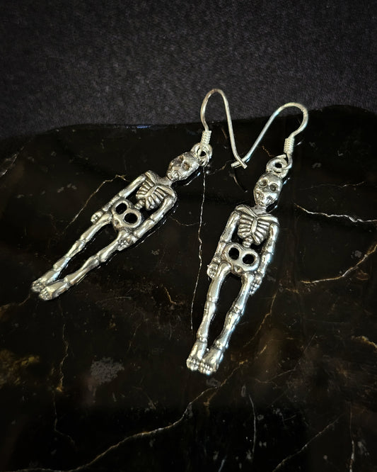Sterling Silver Skeleton Earrings