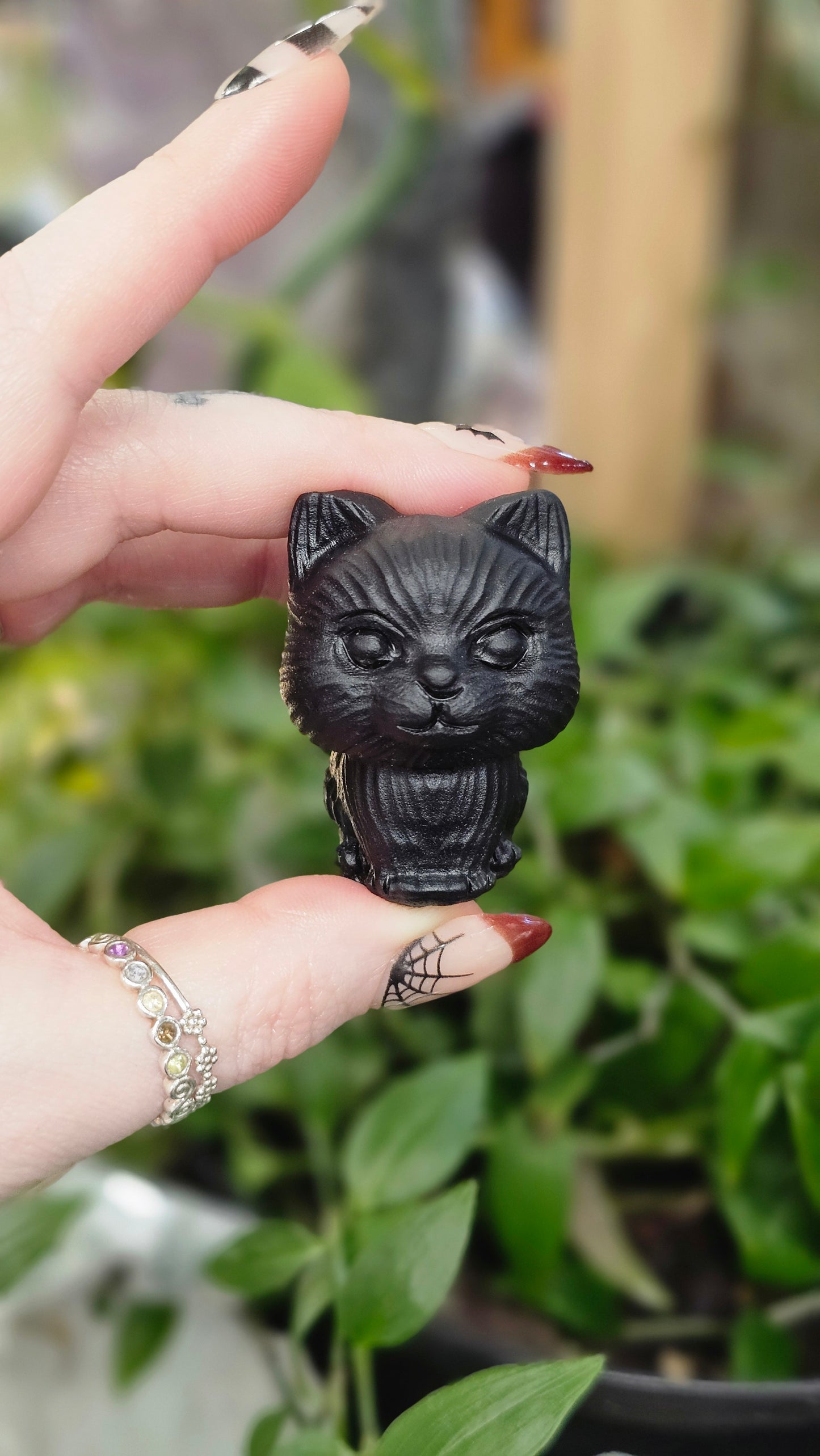 Black Onyx Cat Carving #2