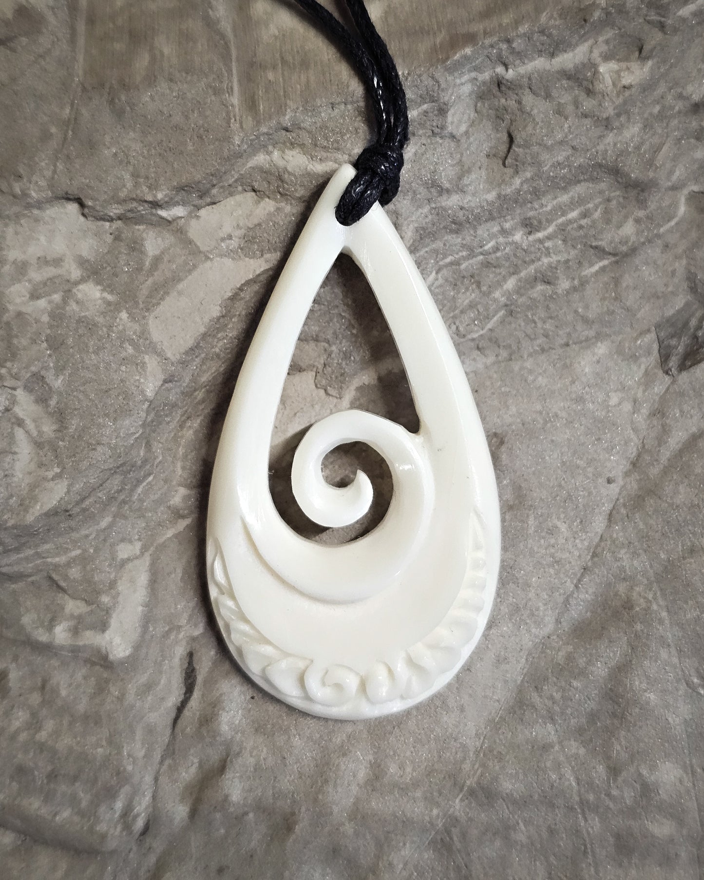 Roimata Koru Bone Carving