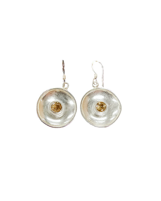 Citrine Disc Earrings