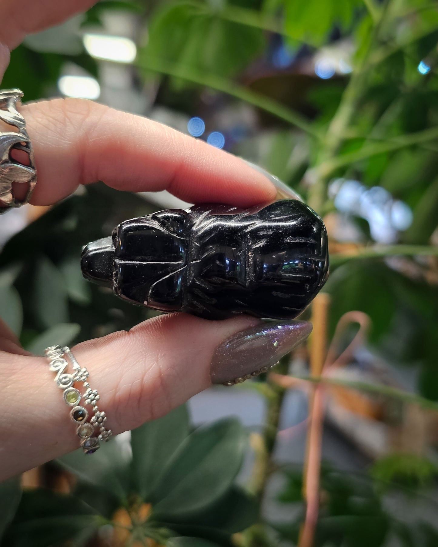 Obsidian Bear Carving