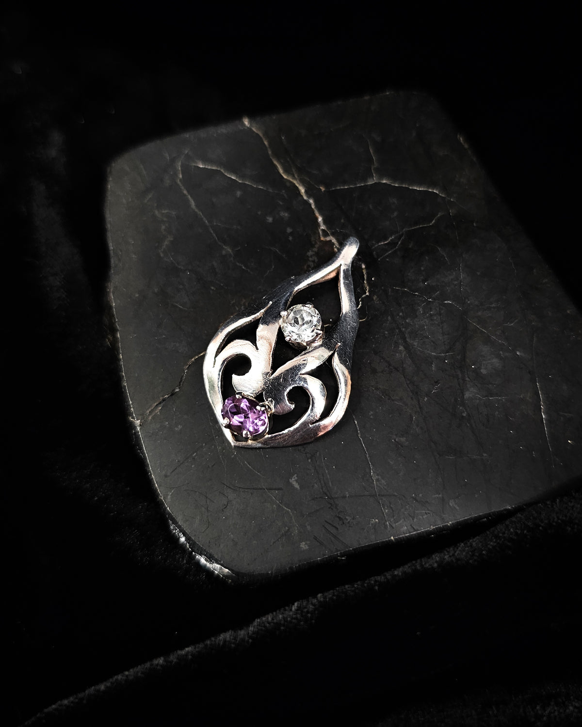 Amethyst & Clear Quartz Pendant