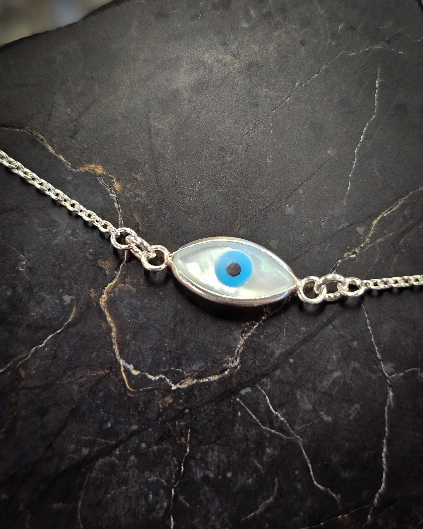 Mother of Pearl Evil Eye Bracelet