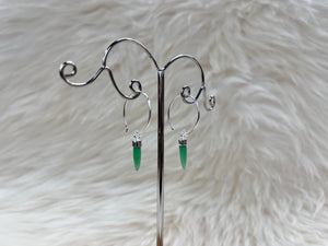 Green Aventurine Crystal Pendant Earrings
