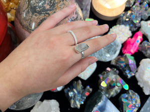 Raw Crystal Ring Silver